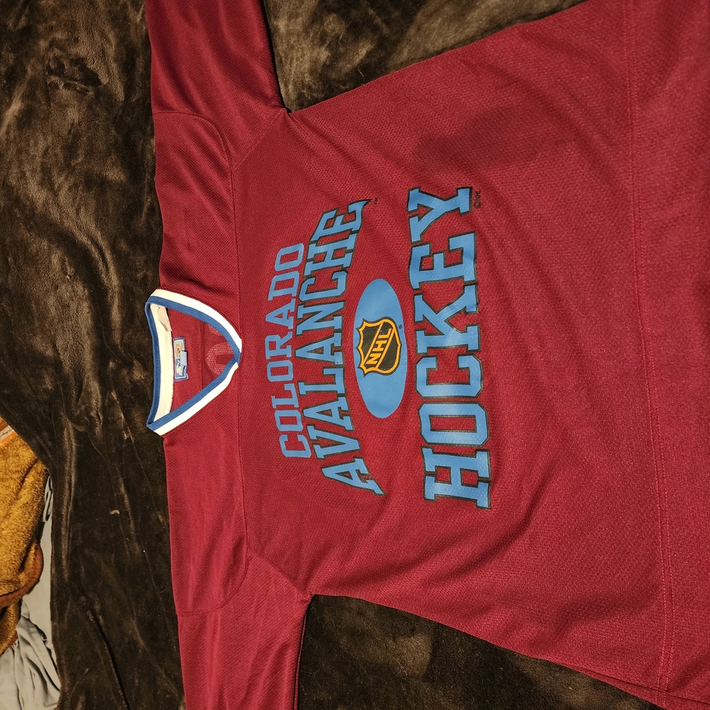 Colorado Avalanche Hockey Jersey - Maroon and Blue.  Number 33 Roy.